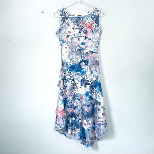 Komarov Dress Small Petite Blue Floral Lace Sleeveless Fairy Princess Ballet